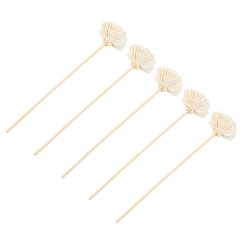 COHEALI 5pcs Natural Diffusers Dried Flowers Fire Fragrance Sticks for Home Decor and Housewarming Beige Rattan Sticks