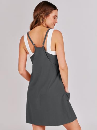 Image of ANRABESS Women Athletic Dress Summer Tennis Workout Active Sports Mini Romper Dress Built in Shorts Travel Vacation Clothes