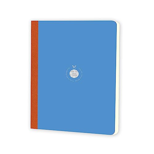Image of flexbook Smartbook Notebook Ruled Blue | Large | 17x24cm | 160 pages | 70gsm Fabriano Ivory Paper | Colorful Eco Paper Cover | with Orange linen spine