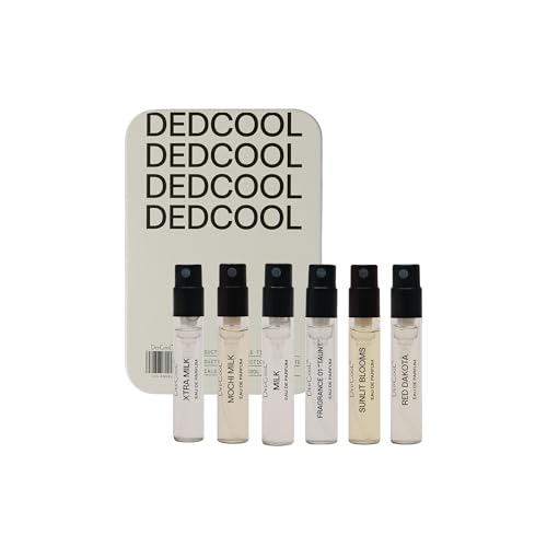 DedCool Fragrance Discovery Set | 6 Scents: Xtra Milk, Mochi Milk, Milk, 01 Taunt, Sunlit Blooms, Red Dakota | Non-Toxic, Vegan | Travel Size Perfume