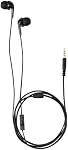 Amazon Basics 3.5mm Ecouteurs Jack Wired avec Microphone, En écouteurs, 4.2 ft long cable, S/M/L Conseils d'oreille, noir