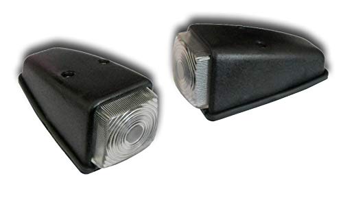 2 x WHITE FRONT MADE IN EU MULTI VOLT SIDE MARKER ROOF LAMPS CLEARANCE OUTLINE LIGHTS POSITION PARKING DIRECTION INDICATORS 12V 24V LORRY TRAILER TRUCK CAMPER MOTORHOME VAN PICKUP ATV TRACTOR E-MARKED