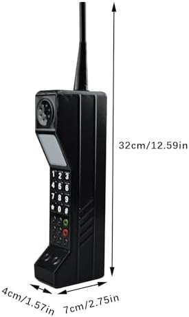 Zerone Vintage Cellphone, Brick Phone Prop Old School Phone Pagers and Beepers 90s Fake Phone for Home Living Room Decoration (Black)