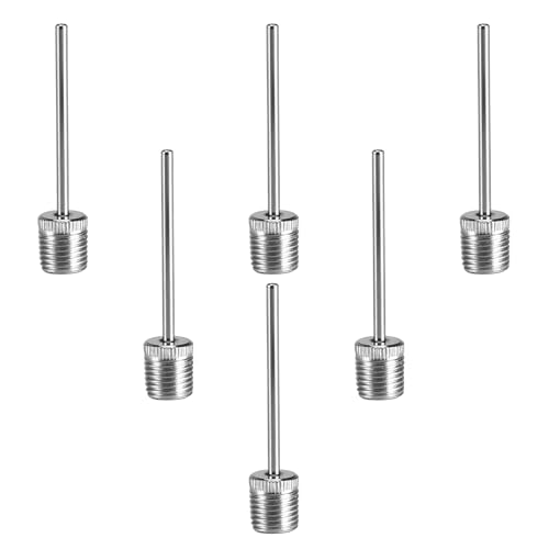 Ushine Ball Pump Needle,6PCS Football Pump Adapter Needle,Portable Pump Ball Needle,Stainless Steel Football Valve Needle,for Basketball,Football,Volleyball,Balloons