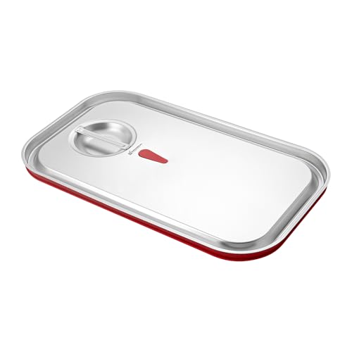 Restaurantware LID ONLY: Met Lux Full Size Steam Table Pan Lid 1 Travel Hotel Pan Lid - Built-In Leakproof Silicone Seal Stainless Steel Steam Table Pan Lid Pan Sold Separately