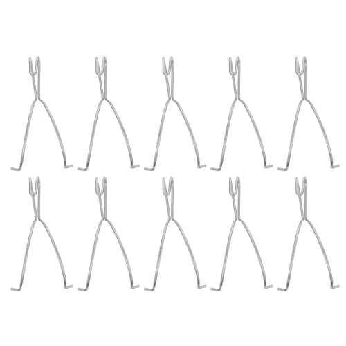 NUOBESTY 10 Pièces Crochets de Séchage Support Robuste pour Portes D'armoires pour Peinture en Acier Inoxydable Argenté Solution pour Studios Compacts et de Peinture