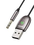 Récepteur Bluetooth 5.3 Voiture avec Bouton Multifonction - SOOMFON Prise Jack 3,5mm USB Adaptateur Audio avec Microphone pour Haut-parleurs, stéréo Domestique, appels Mains Libres
