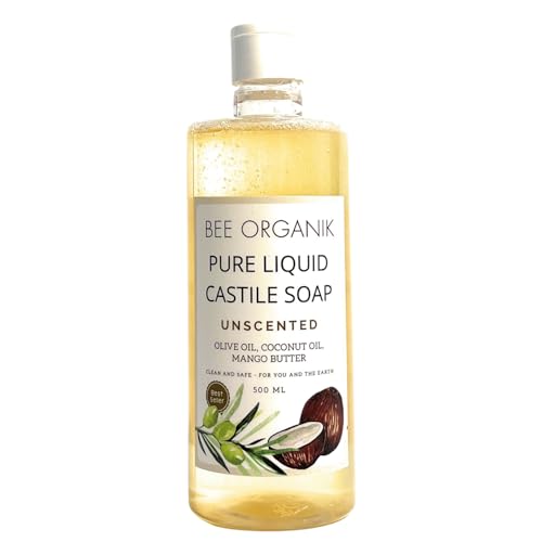 Image of Pure Liquid Castile Soap Unscented | Multi-purpose Hand Body Hair Home | Baby and Pet Safe | Natural Organic Safe 475ml