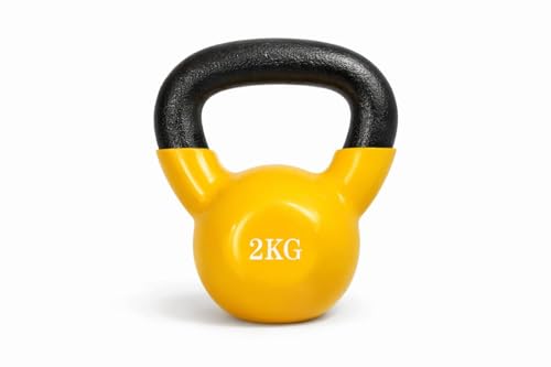 Vinyl Coated Kettlebell Weight Compact Strength Training Kettlebell for Home & Gym Workouts Multiple Weight Options (2 KG)