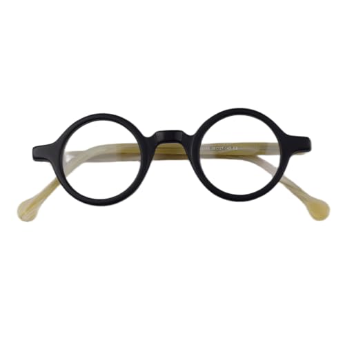 Image of Hand Made Small Vintage Round Eyeglass Frames Full Rim Acetate Glasses B002