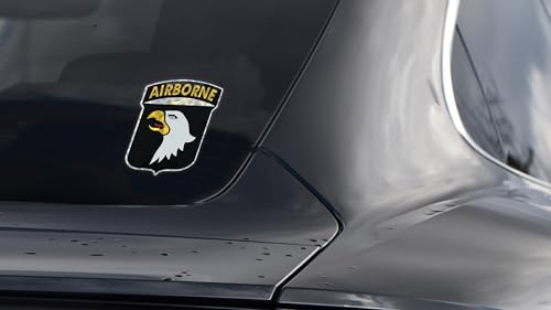 Image of Elektroplate Officially Licensed US Army 101st Airborne Screaming Eagles Reflective Decal (3.2 inch x 2.6 inch) | Premium Automotive-Grade Sticker for Car, Water Bottle, Devices & More | Made in the USA