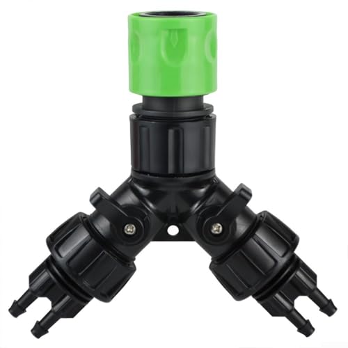 Tropfbewässerungs-Wasserhahn-Adapter, 4-Wege-Verteiler für 1/4-Zoll-Gartenschlauch, effizientes Bewässerungssystem, 2er-Pack (eine von vier)