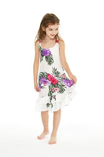 Girl Hawaiian Tank Ruffle Edge Dress in Pretty Tropical3