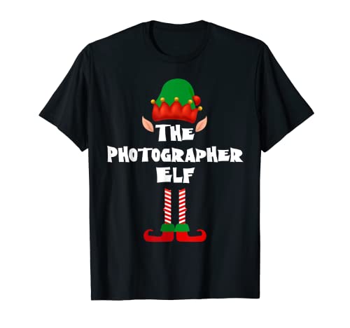 Fotógrafo Elf Matching Family Group Christmas Party Pj Camiseta