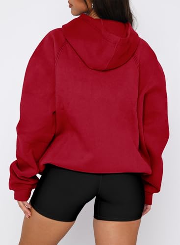 onlypuff Women Pullover Sweatshirt Long Sleeve Hoodies Kangaroo Pocket Fleece Basic Sweater