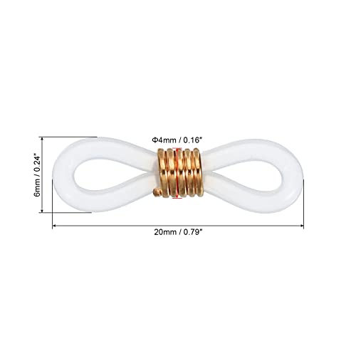 Patikil Eyeglass Chain Connector, 40 Pack Adjustable Anti Slip Silicone Rubber Strap Holder Chain End Loop For Women Men Sunglasses, White Rose Gold #TOP1