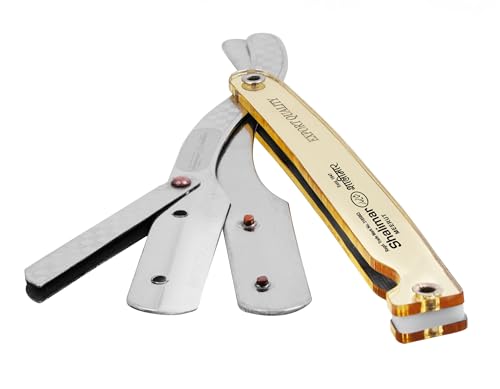 Image of Shalimar Brand Professional Barber Salon Shaving Straight Edge Razor Barber Beard Shaping Razor Plastic Handle Stainless Steel Head For Men