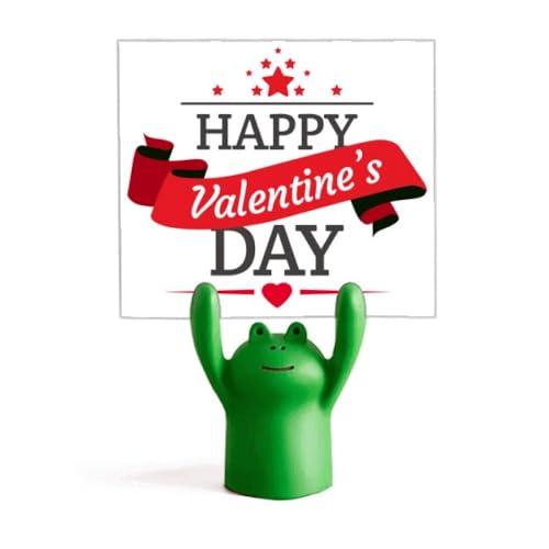 Porte-mémo grenouille rouge et noir, cadeau de Saint-Valentin