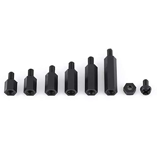 250 pieces M3 Nylon Male Female Hex Utility Spacer Standoff Screw Nut Assortment Mounting Hardware Kit, Prototyping Accessories For Circuit Board (A)