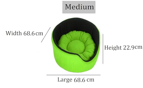 Image of Fluffy's Polyester Luxurious Both Side Soft Dog /Cat Bed (Green, Medium)