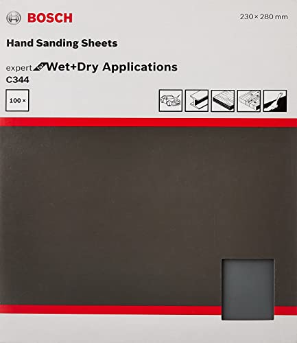 Image of Bosch Professional Hand Sanding Sheet For Automotive, 230 X 280 mm, Grit 120, Pack of 100