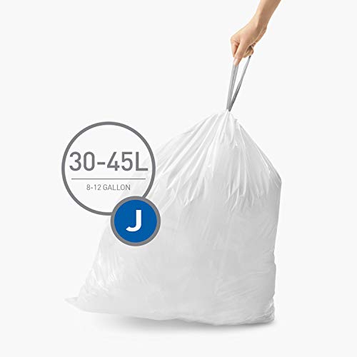 Image of simplehuman Trash Can Liner J, 38-40 Liters /10-10.5 Gallons, 20-Count Bag (Pack of 4)