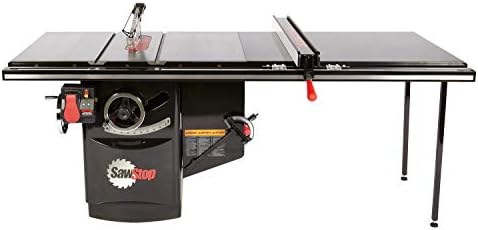 SAWSTOP 10-Inch Industrial Cabinet Saw, 3-HP, 52-Inch Industrial T-Glide Assembly (ICS31230-TGI252)