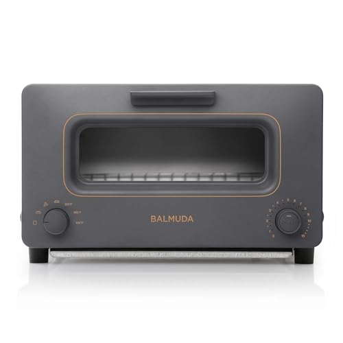 BALMUDA The Toaster | Steam Oven Toaster | 5 Cooking Modes - Sandwich Bread, Artisan Bread, Pizza, Pastry, Oven | Compact Design | Baking Pan | K01M-CG | Charcoal Gray | US Version
