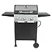Grill Boss 3 Burner Propane Gas Grill, Portable BBQ w/Lid, Wheels & Side Shelves, Black - Grilling Accessories and Equipment for Camping, Tailgating, Outdoor Barbecue and Cooking