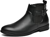 YASOWIN Botines de Mujer Botas Chelsea de Tacón Bajo Botas de Cuero con Cremallera Lateral Botines de Moda de caminar