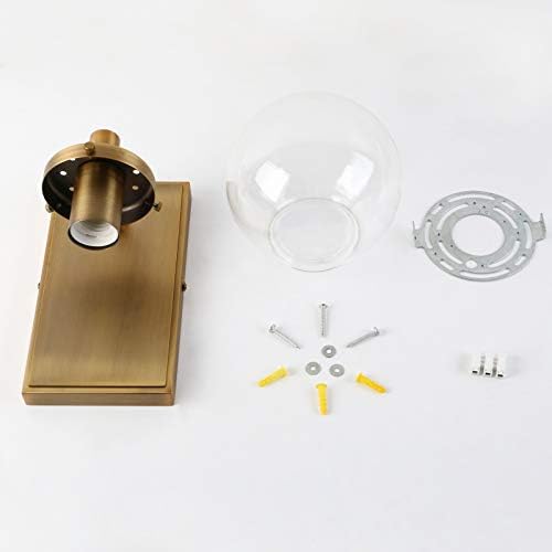 Yosoan Industrial Glass Wall Sconce Lighting, Globe Up/Down Wall Light Fitting for Kitchen,Bedroom ,Dining Room,Restaurant, Living Room (Antique)