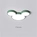 loonju Led lustre avec des enfants de la télécommande Chambre Chambre d'enfants Chandeliers Maison d'intérieur plafond moderne conduit mickey lampe de souris, 58X49cm 32 Watt, Couleur Vert