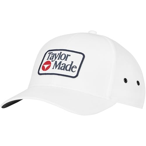 TaylorMade Golf 2026 Newport 85 Metal Eyelet Hat White Adjustable