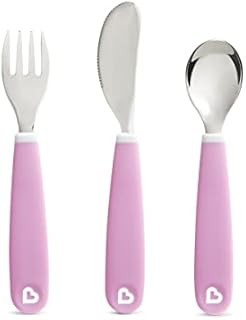 Munchkin Splash Toddler Cutlery Set (Fork, Knife & Spoon), Purple