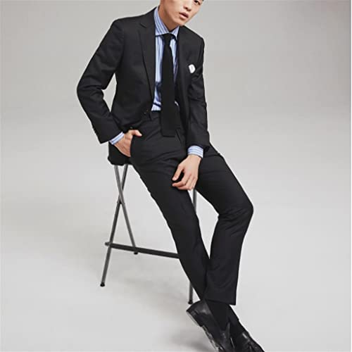 Black Men's Suit Set Business Slim Suit Wedding Men Suits Groom Spring Formal Wear Blazers Suit Jackets(48 Code) - Image 3