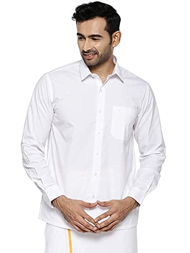 Image of RAMRAJ COTTON Men Full Sleeve Shirt | Prestigious Fit | Elegant Daily Formal Wear