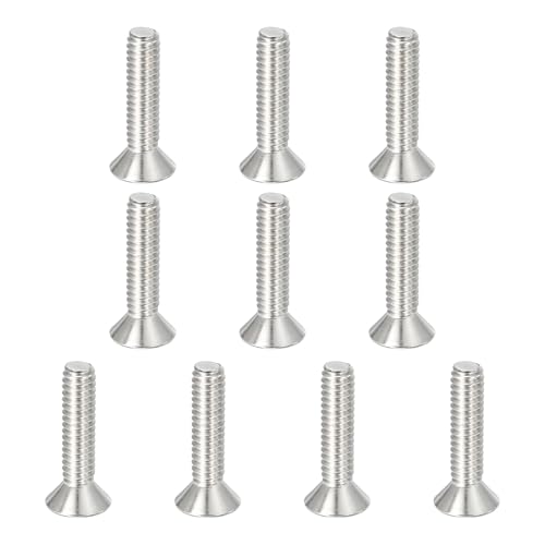 PATIKIL 六角穴付きボルト ソケットキャップねじ 1/4-20 x 1-1/8" フラットヘッドソケットキャップボルト 10個パック フラットカウンターシンクボルト ヘックスソケットドライブマシンスクリュー 304ステンレススチール18-8 フルスレ