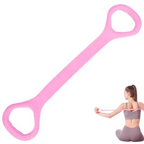 LEZER Figure 8 Resistance Band, Fitness Elastic Rope, Execrise Workout for Arm, Back, Chest and Shoulder, Yoga, Pilates, Stretching, Physical Therapy Equipment, Pink