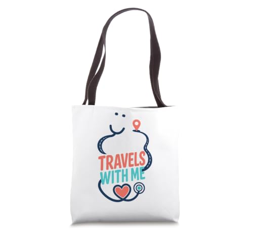 Care Travels With Me Travel Nurse Appreciation Tote Bag