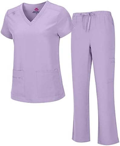 Natural Uniforms Women's Cool Stretch V-Neck Top and Cargo Pant S...