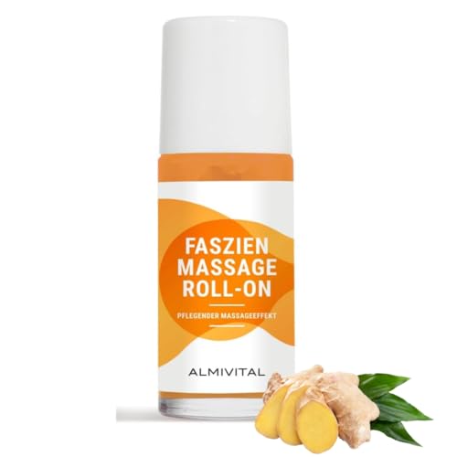 ALMIVITAL Faszien Massage Roll-On to go | Verklebte, verhärtete oder verkürzte Faszien lösen | Pflegt, massiert & lockert das Bindegewebe |Erfrischender Zitronen-Orangen-Duft | á 50ml