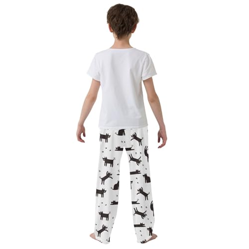 Boys' Pants Cute Monochrome Dog Long Bottoms Jogger Pants Elastic Waist Trousers with Pockets S-XL3