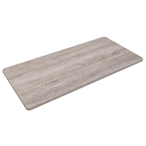 FLEXISPOT 60"x24" Whole Piece Desk Top, 1" Thick Tabletop, Gray Wood Grain