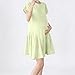 QUNPIU Summer for Women Short Sleeve Crew Neck Maternity Mini Dress Casual Loose Pleated Ruffle Hem Pregnancy Dresses Green