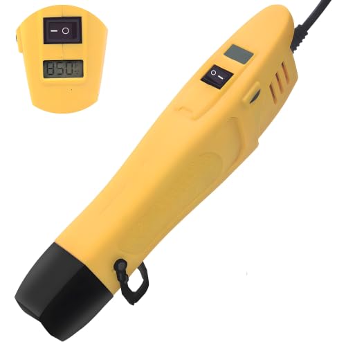 mofa Mini Variable Temp Heat Gun 350W 250℉~850℉(150℃- 450℃) Fast Heating,LCD Digital Display Overload Protection for Crafting,Embossing,Drying (Yellow)