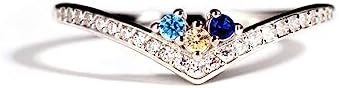 SOWORTH Mothers Ring with 1-5 Birthstones, Personalized 925 Silver Birthstone Rings for Women, Promise Ring, Anniversary Rings for Women, Birthday Christmas Thanksgiving Gifts for Mom Grandma (10)