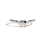 SOWORTH Mothers Ring with 1-5 Birthstones, Personalized 925 Silver Birthstone Rings for Women, Promi