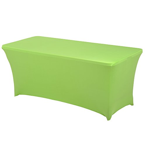Haorui Rectangular Spandex Table Cover (8 Ft. Apple Green) #TOP6