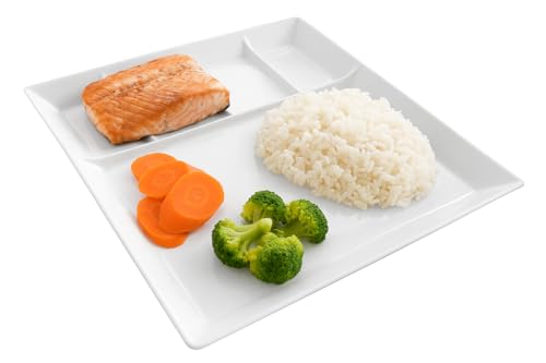 Fondueteller / Gourmetteller - 5 Fächer - Weiß - 24 x 24 cm - 4...