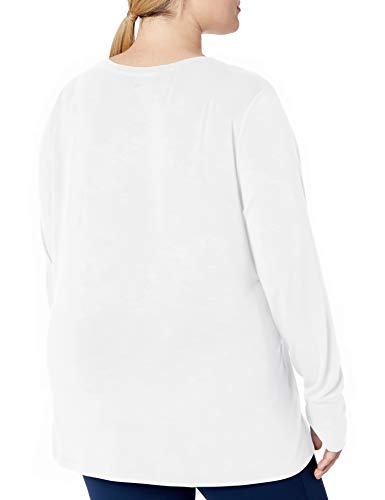 Amazon Essentials Women's Plus Size Studio Long-Sleeve Lightweight T-Shirt, White, 3X